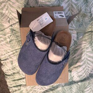 Time And Tru Blue Corduroy Slip-On Clogs - NWT